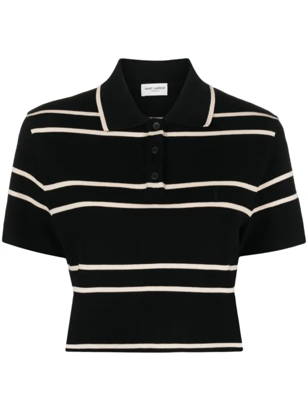 Saint Laurent Stripped Cotton polo-shirt - Farfetch