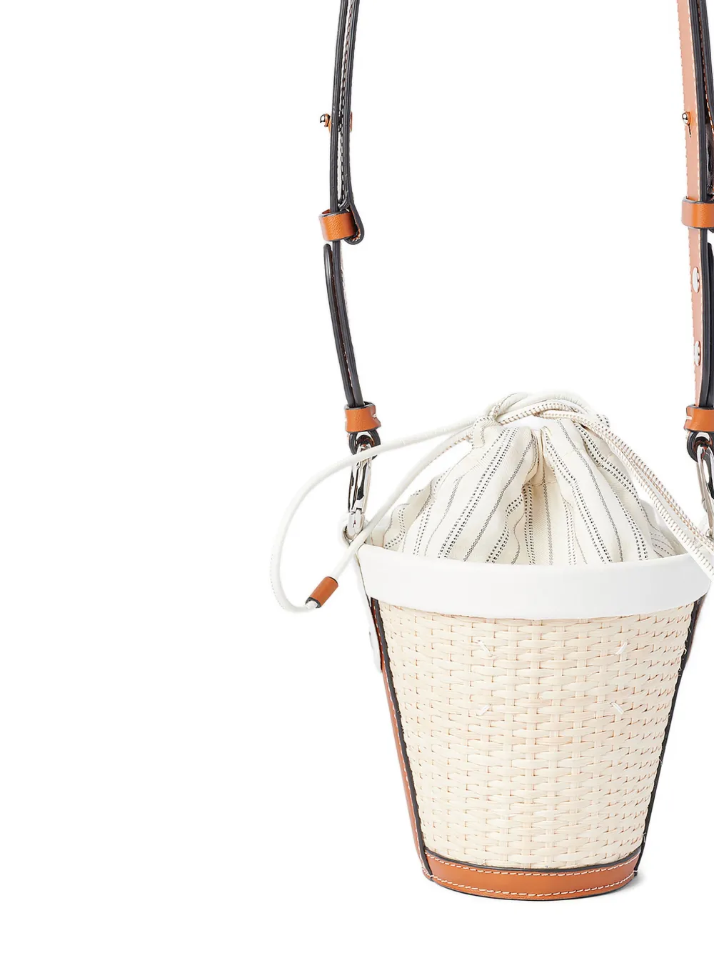 Maison Margiela Fire geweven bucket-tas Beige