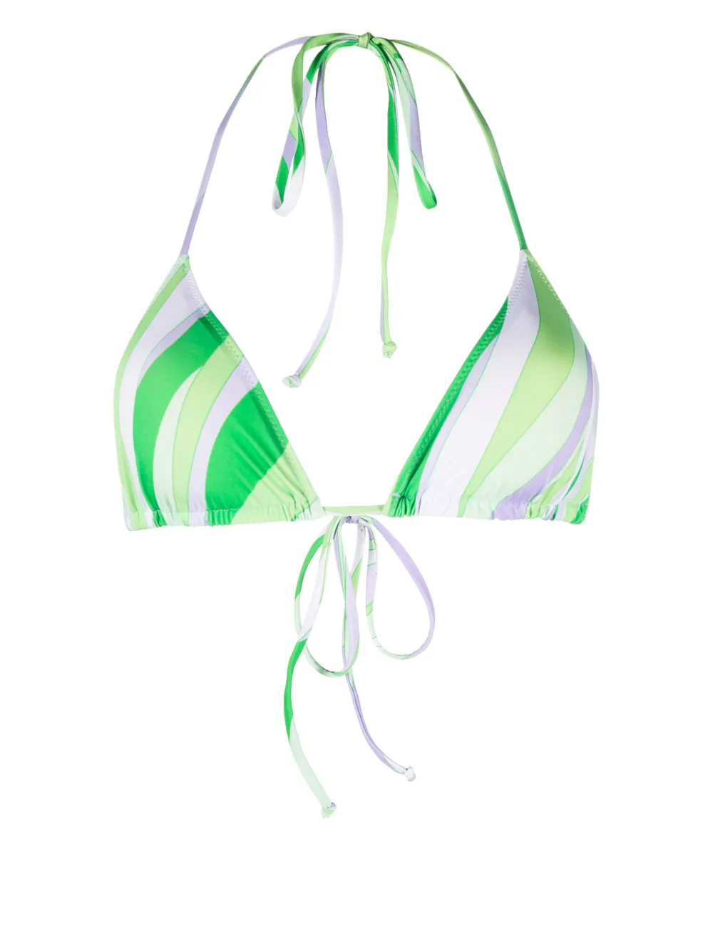 Mc2 Saint Barth Abstract-print Bikini Top In Green