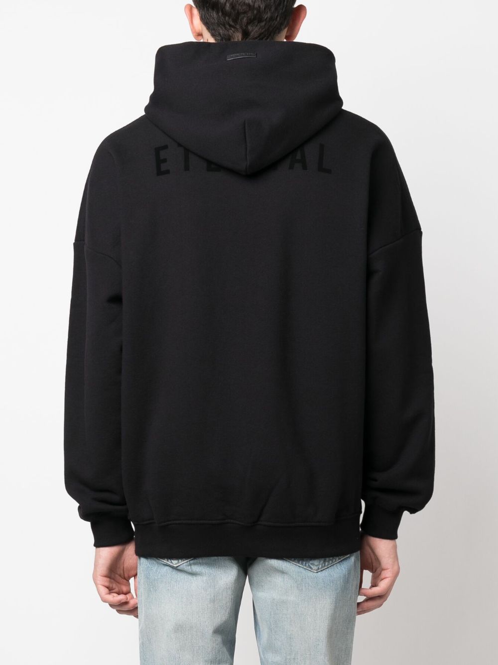 Shop Fear Of God Pouch-pocket Cotton Hoodie In 001 Nero