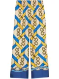 Gucci Horsebit-print silk pants - Yellow