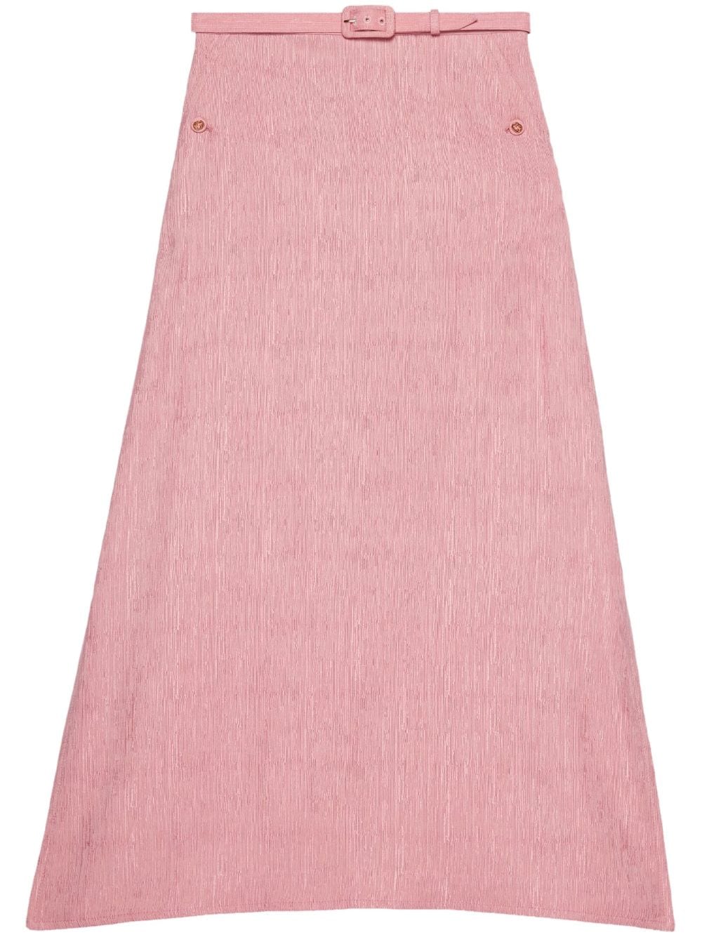 Gucci Wool-silk A-line Skirt In Pink