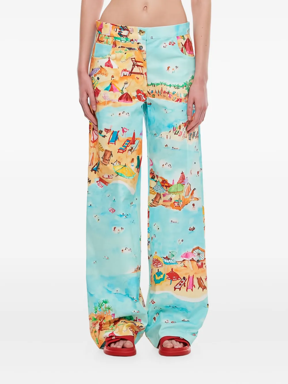 Marco Rambaldi beach-print trousers - Blu