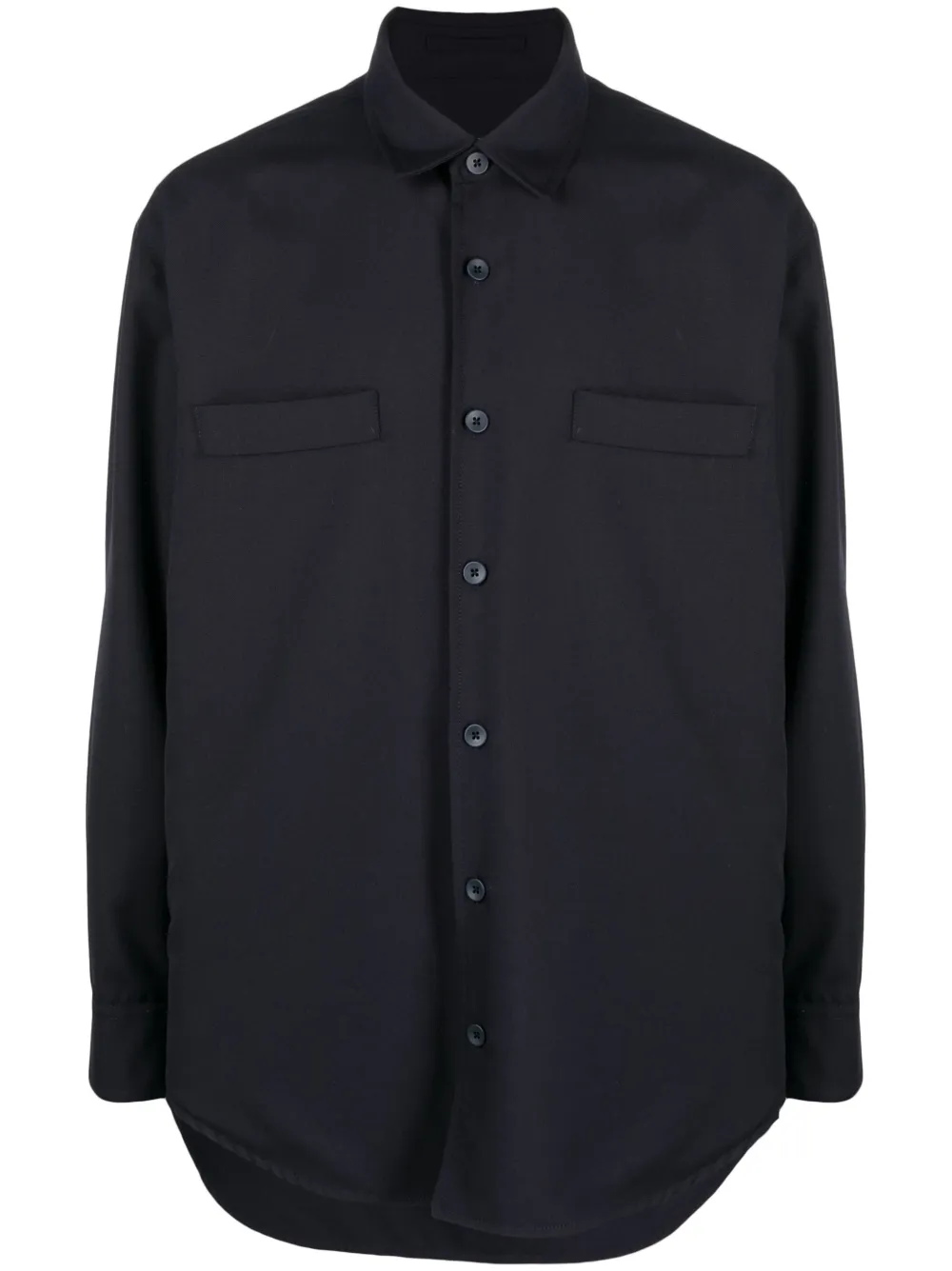 Lardini logo-patch long-sleeve shirt