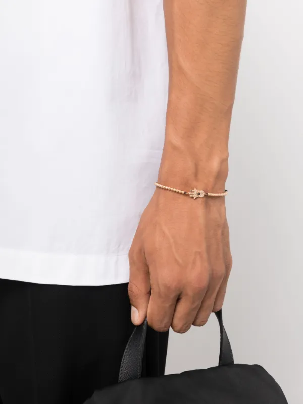 Anil Arjandas 18kt Rose Gold Hamsa Hand Diamond Cord Bracelet