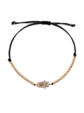 Anil Arjandas 18kt rose gold Hamsa Hand diamond cord bracelet - Pink