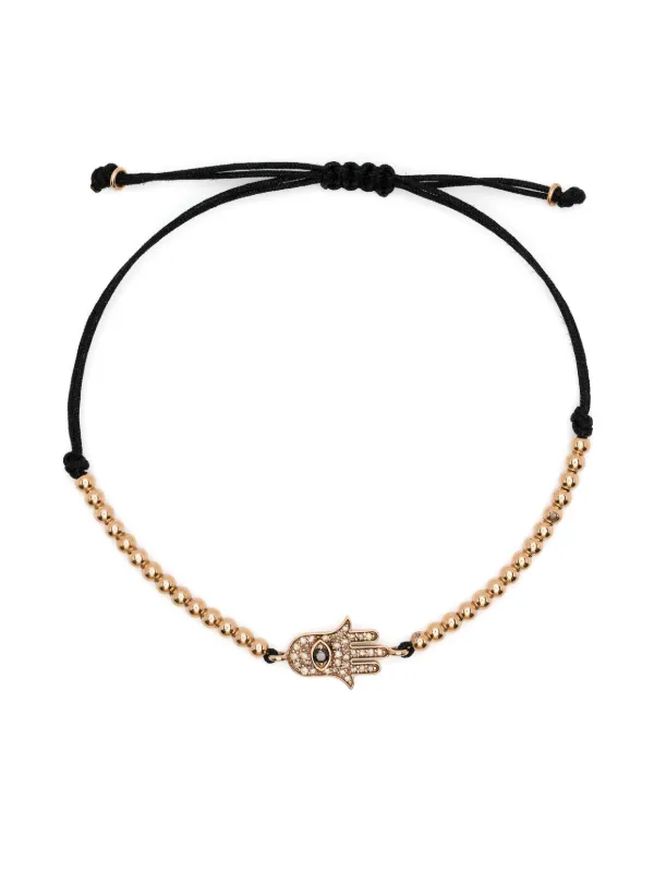 Anil Arjandas 18kt Rose Gold Hamsa Hand Diamond Cord Bracelet Pink  FARFETCH PH