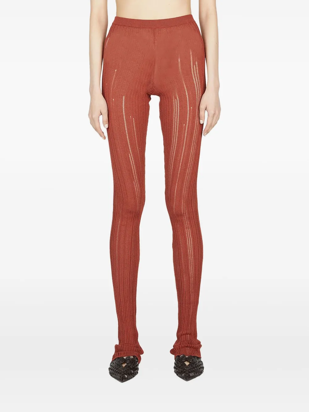 Marco Rambaldi Geribbelde legging Rood
