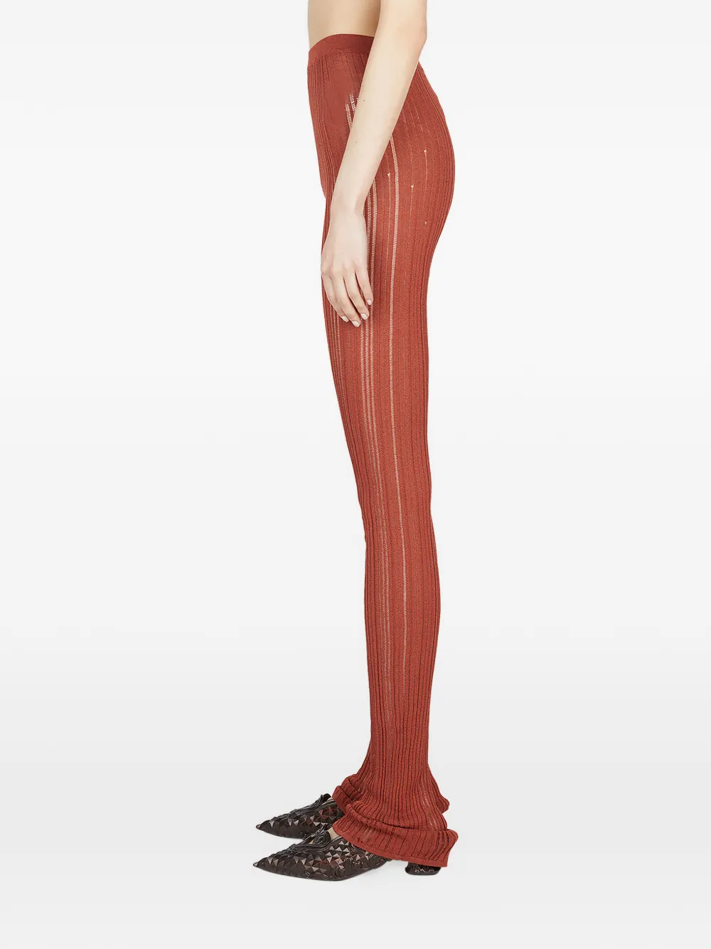 Marco Rambaldi Geribbelde legging Rood