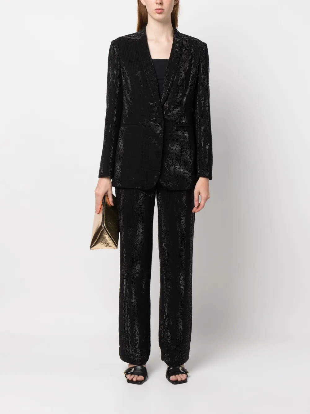 Claudie Pierlot Blazer met enkele rij knopen - Zwart