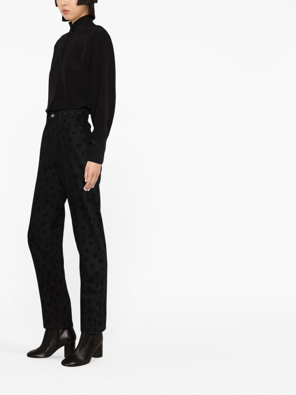 Shop Claudie Pierlot Long-sleeve Silk Shirt In Black