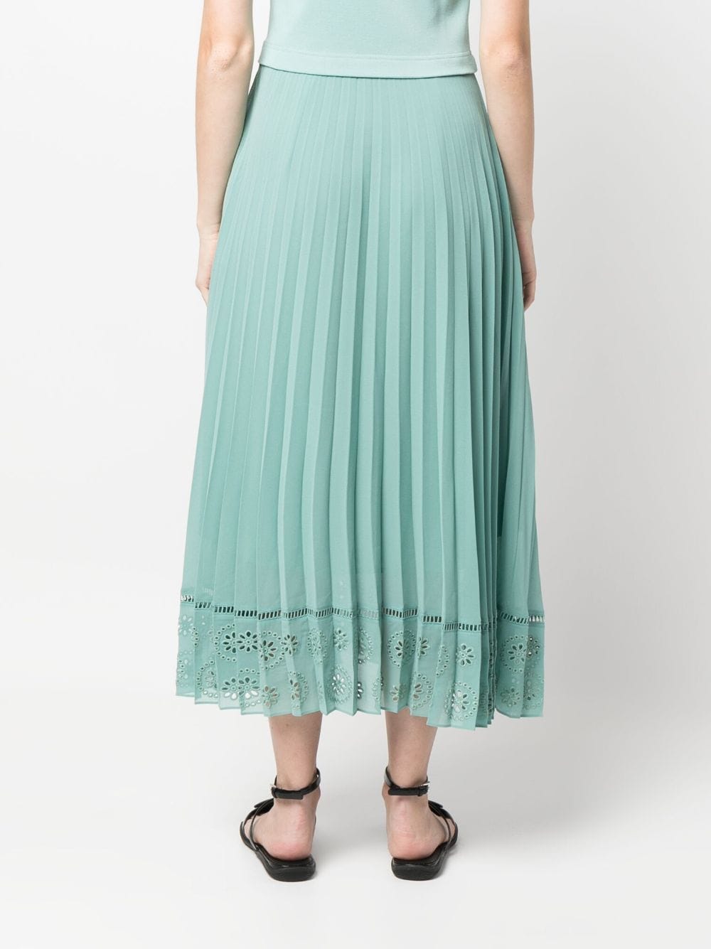 Claudie Pierlot Midi-jurk met diepe ronde hals Groen