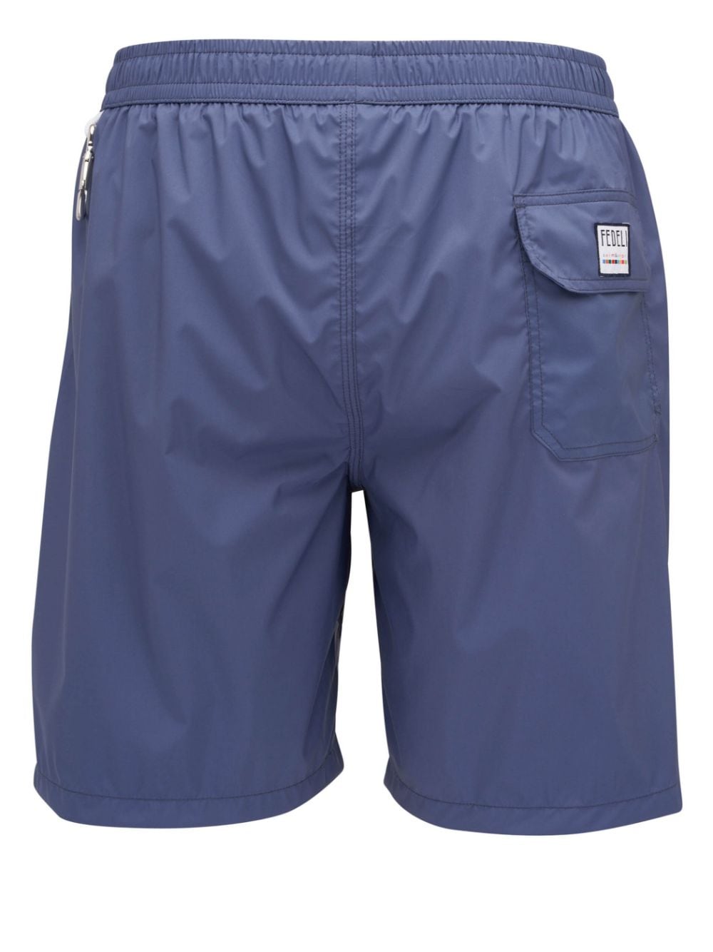 Shop Fedeli Logo-patch Swim Shorts In Blue