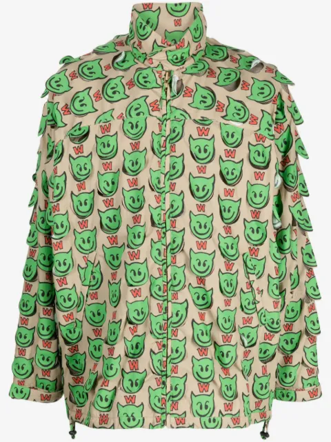 Walter Van Beirendonck motif-print zip-up jacket