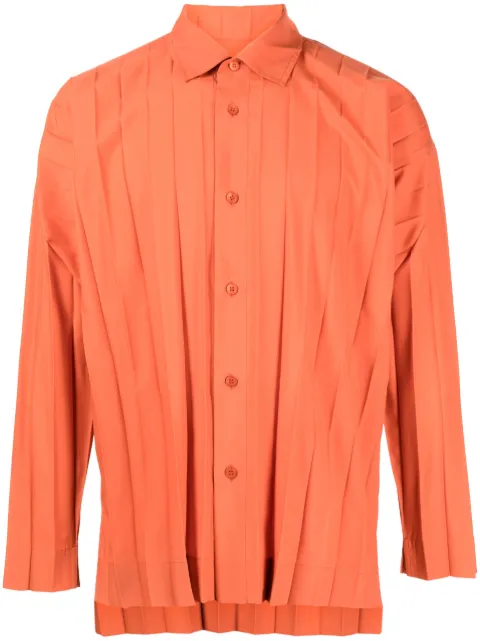 Homme Plissé Issey Miyake pleated long-sleeved shirt