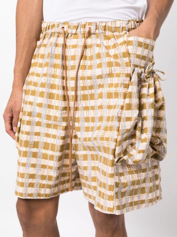 STORY mfg. Salt Checked Drawstring Shorts - Farfetch