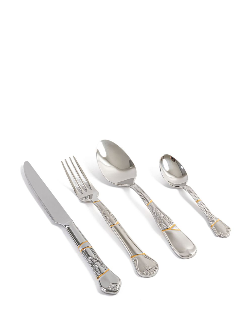 Seletti Kintsugi Cutlery set-of-four - Zilver