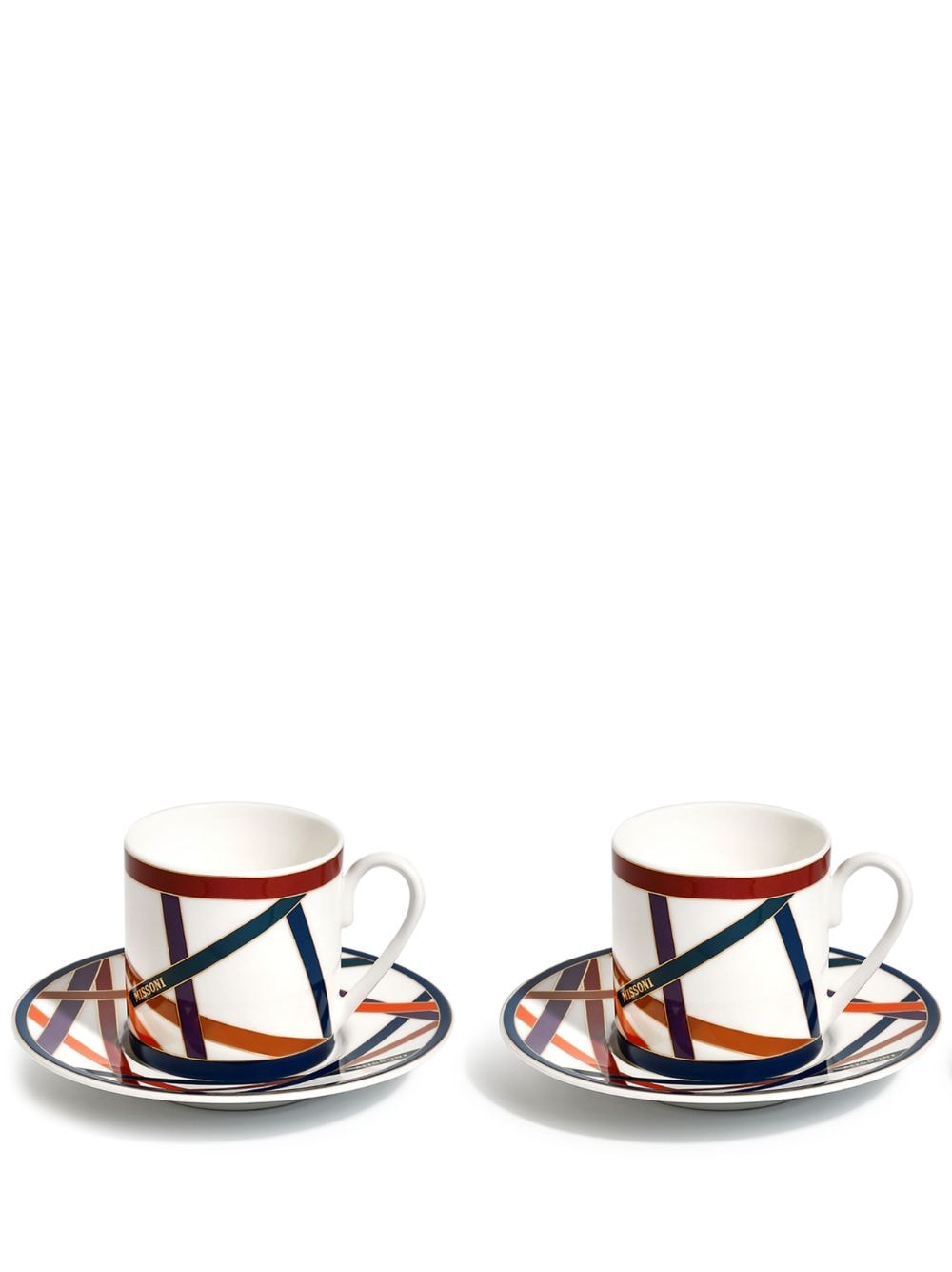 Missoni Nastri Coffee Cup And Saucer (set Of Two) In Multicolor