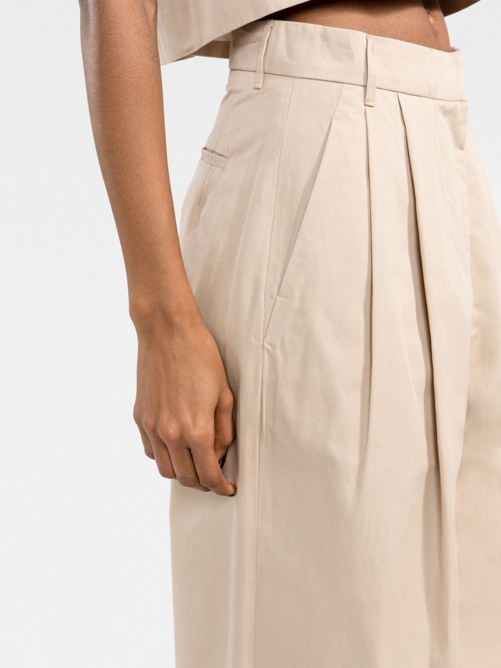 Shop There Was One High-waisted Wide-leg Trousers In Neutrals