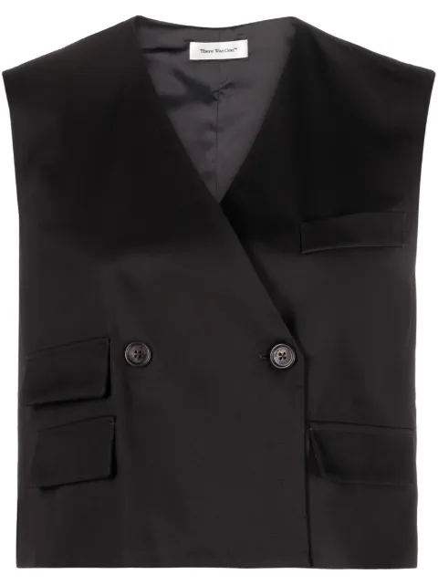 There Was One double-breasted cotton waistcoat
