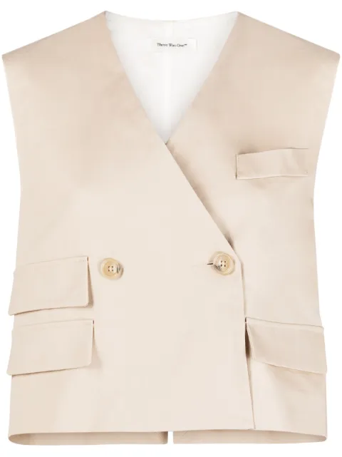 There Was One double-breasted cotton waistcoat