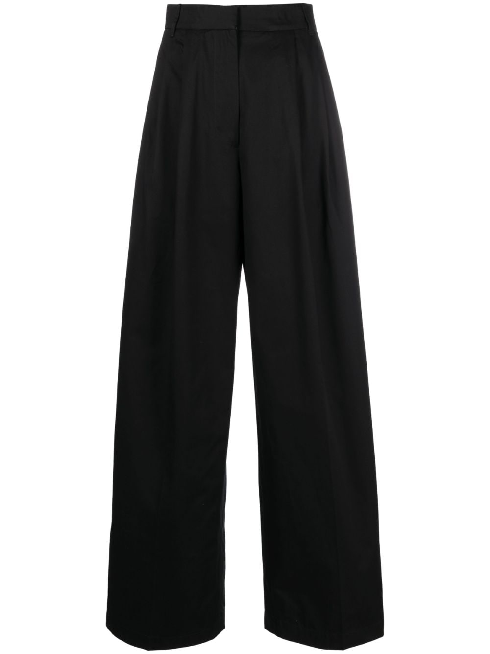 Shop There Was One High-waisted Wide-leg Trousers In Schwarz