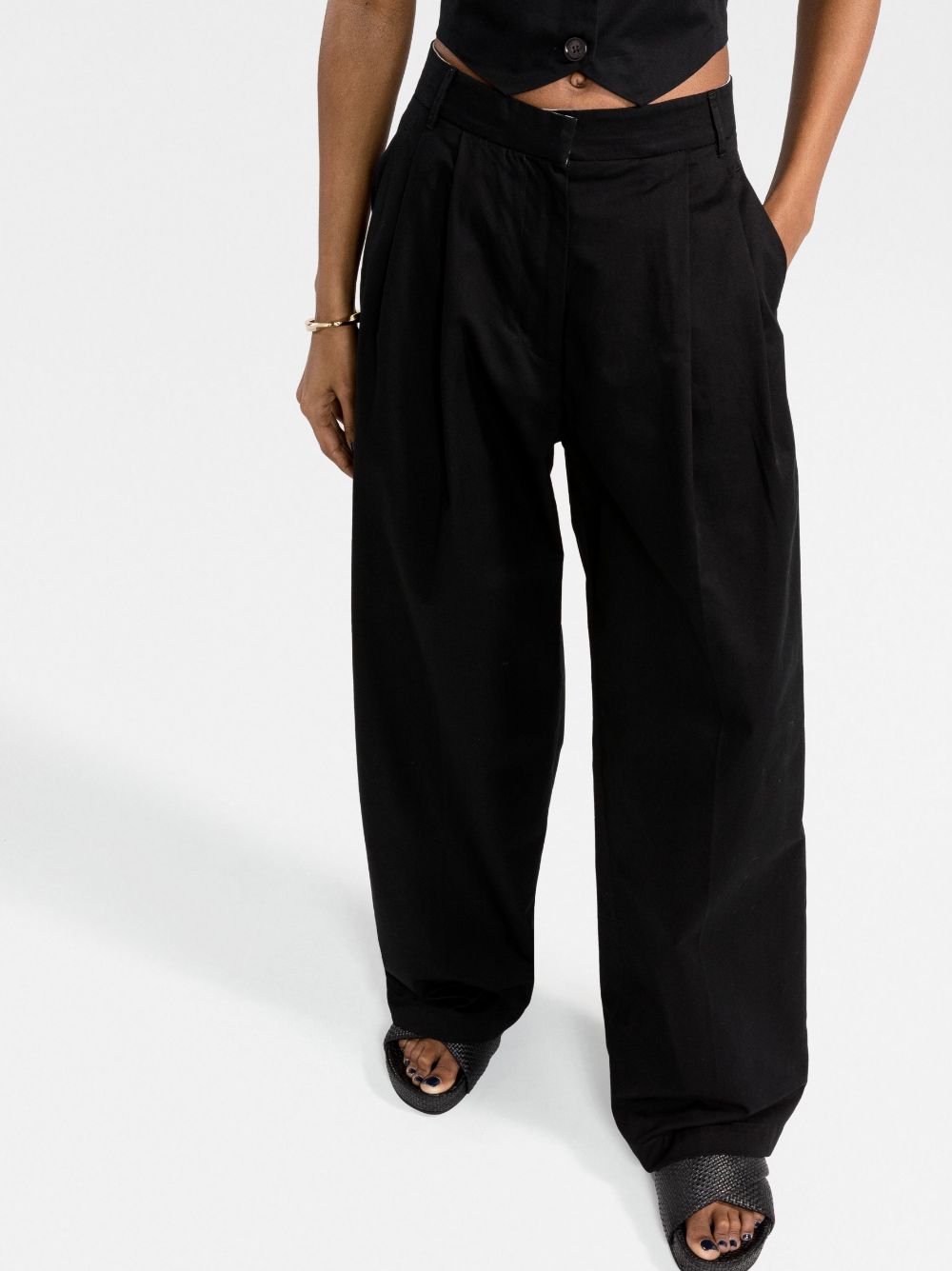 There Was One high-waisted wide-leg trousers - Zwart