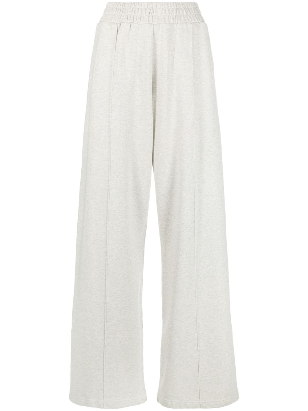 There Was One Wide-leg Cotton Track Pants In Grey