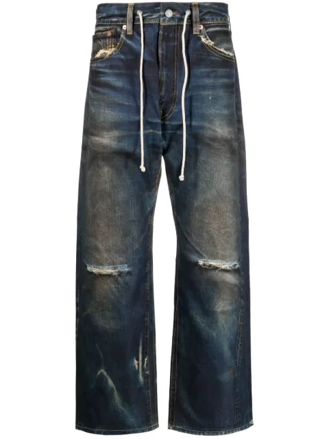 Junya Watanabe MAN distressed drawstring jeans