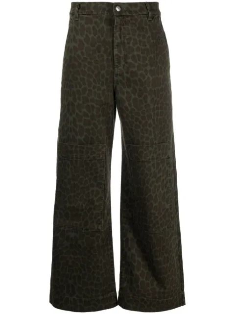 P.A.R.O.S.H. leopard-pattern wide-leg trousers