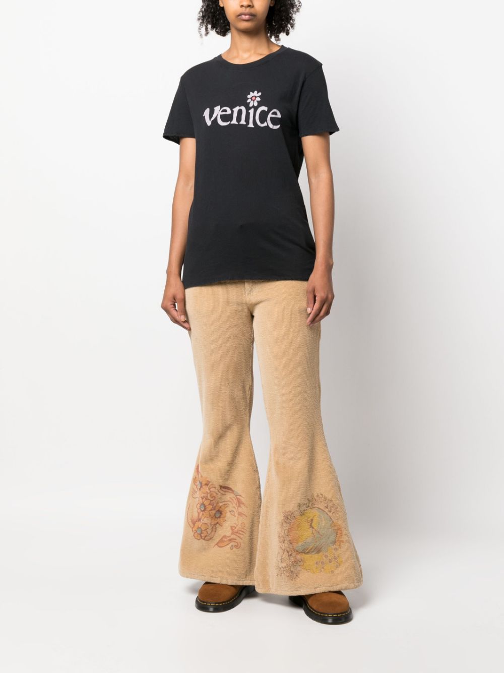 Shop Erl Venice-print Cotton T-shirt In Schwarz