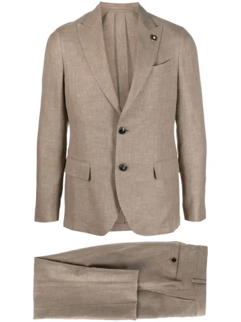 Lardini wool-blend single-breasted suit 