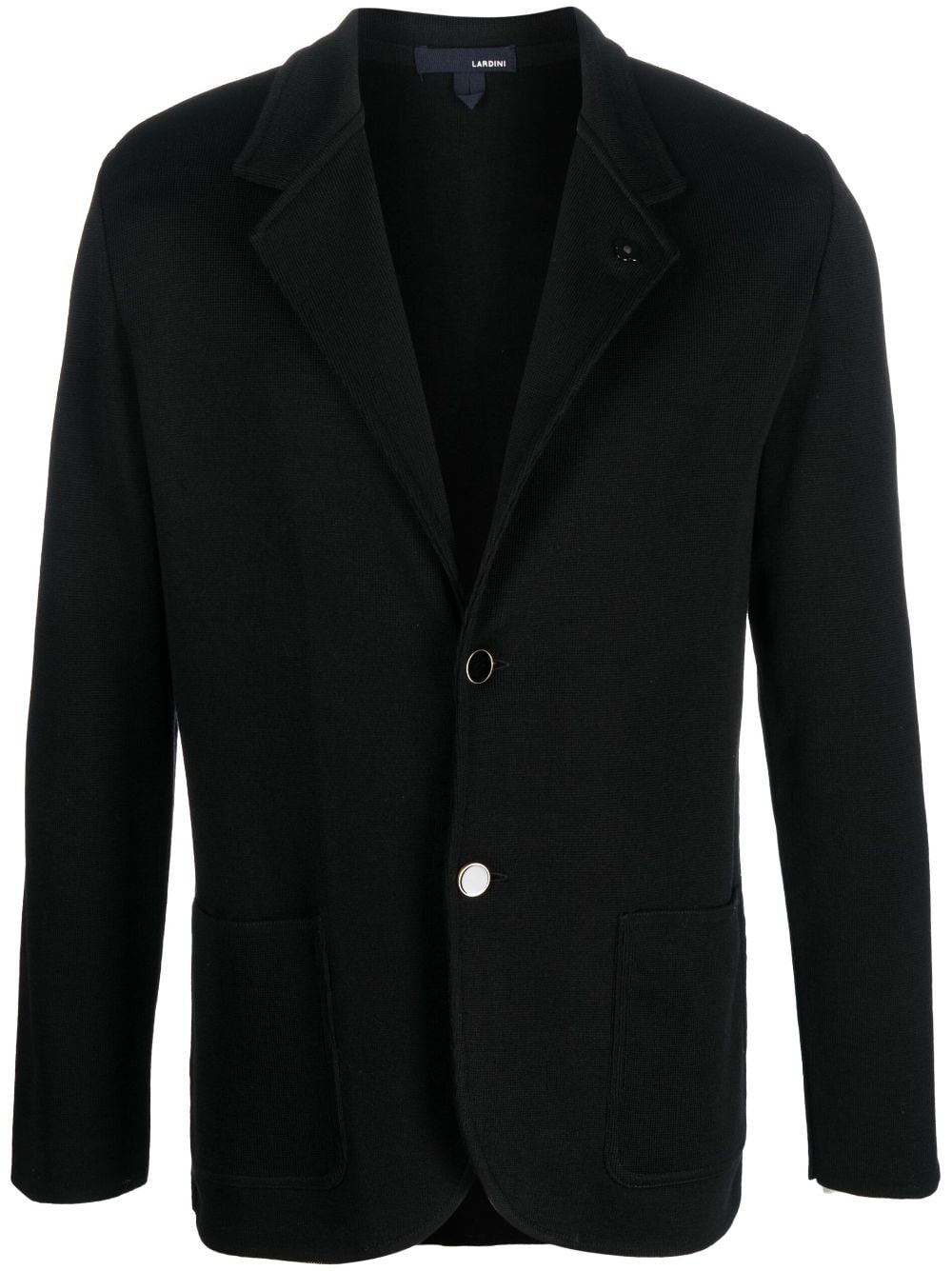 Lardini Single-breasted Cotton-blend Blazer In Black