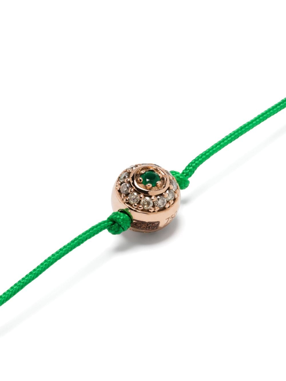 Shop Anil Arjandas 18kt Rose Gold Eye Ball Emerald And Diamond Cord Bracelet In Pink