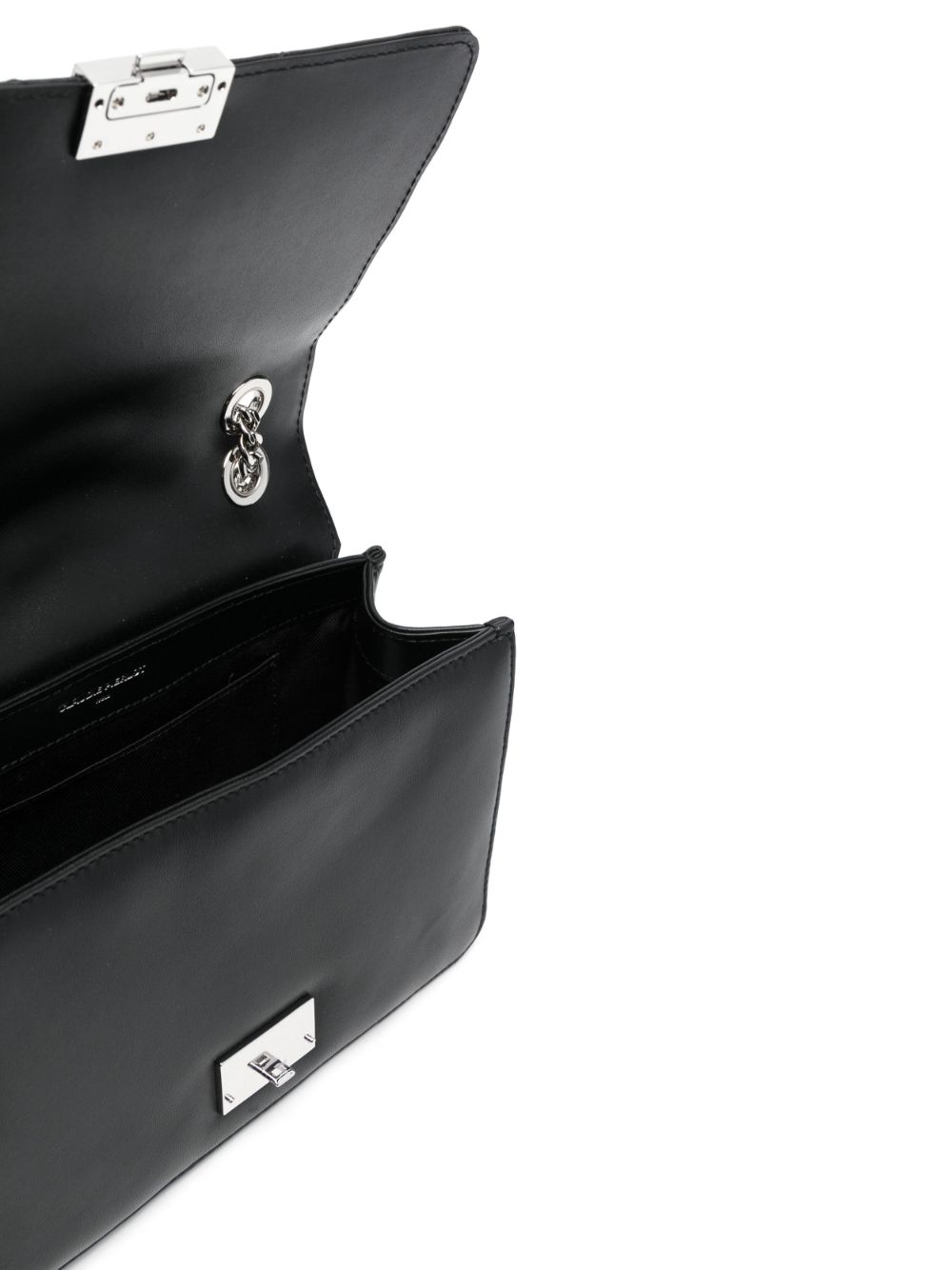 Shop Claudie Pierlot Chevron-quilted Leather Shoulder Bag In Black