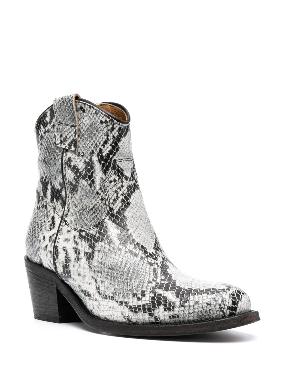 Paul Warmer Blair 50mm snakeskin-effect western boots - Wit