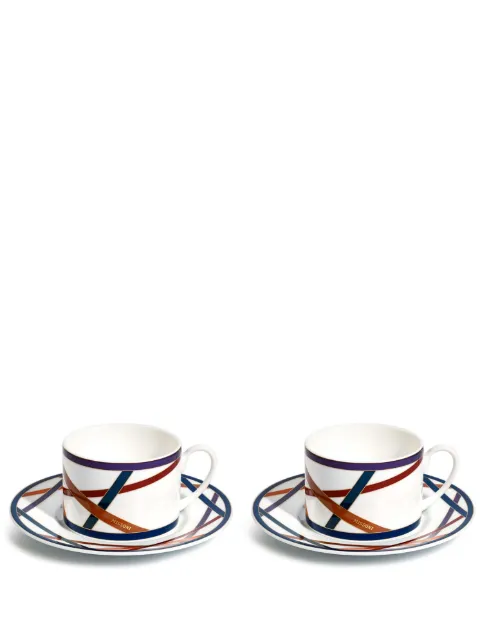 Missoni Home pack de seis tazas de té Nastri con motivo gráfico 