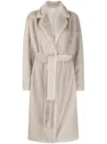 P.A.R.O.S.H. faux-shearling belted coat - Grey