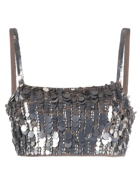 P.A.R.O.S.H. sequin-embellished cropped tank top