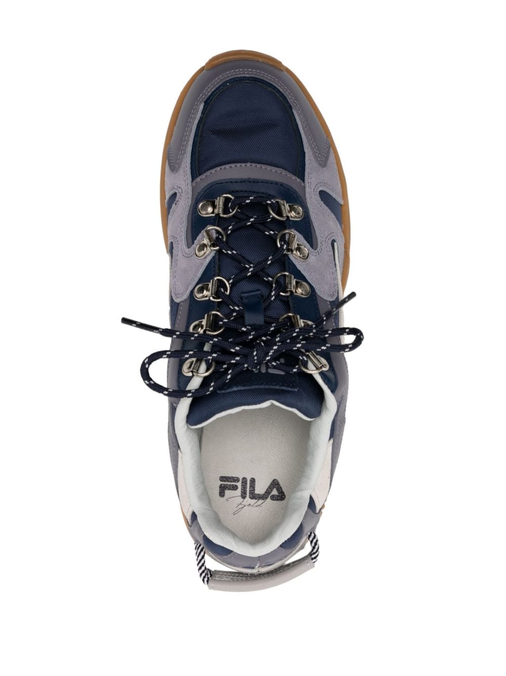 Shop Fila Panelled Chunky-sole Sneakers In Blue