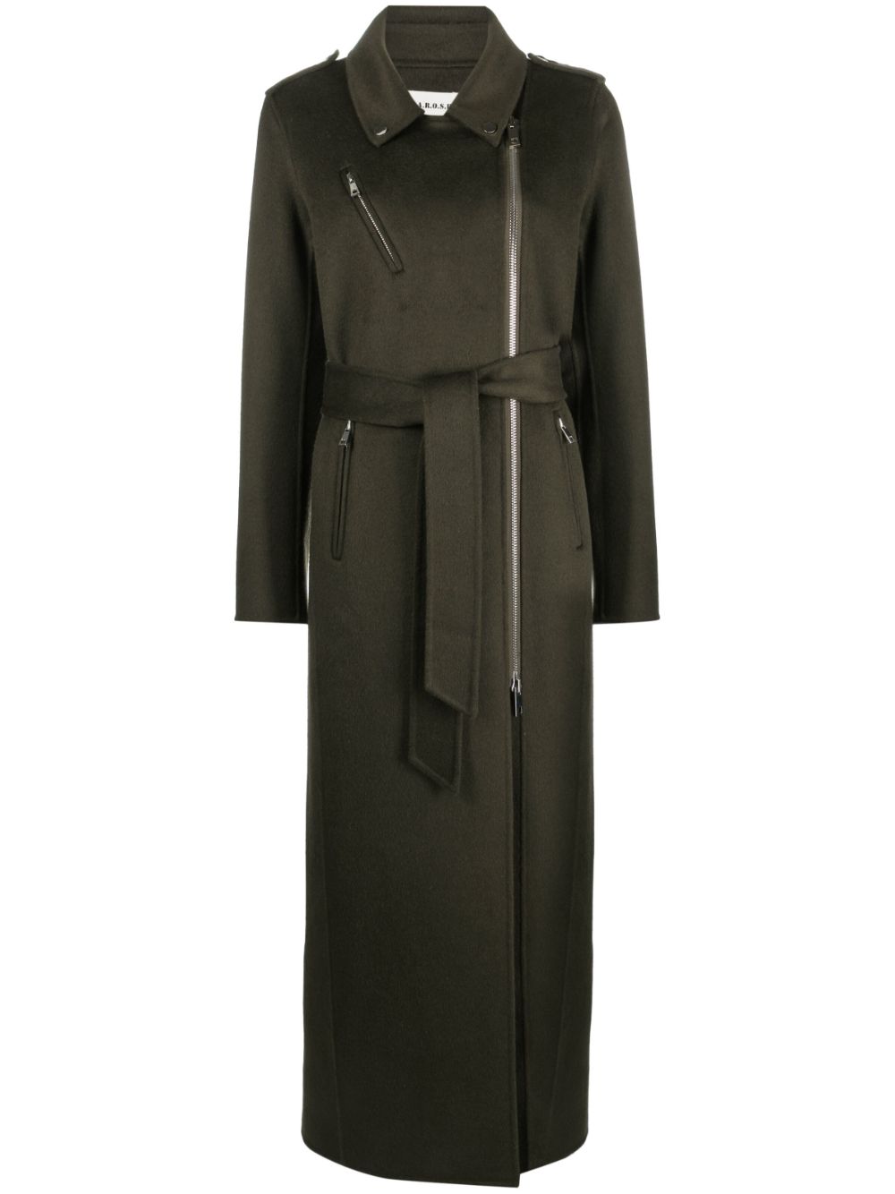 off-centre belted trench coat