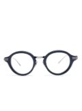 Akoni round-frame clear glasses - Blue