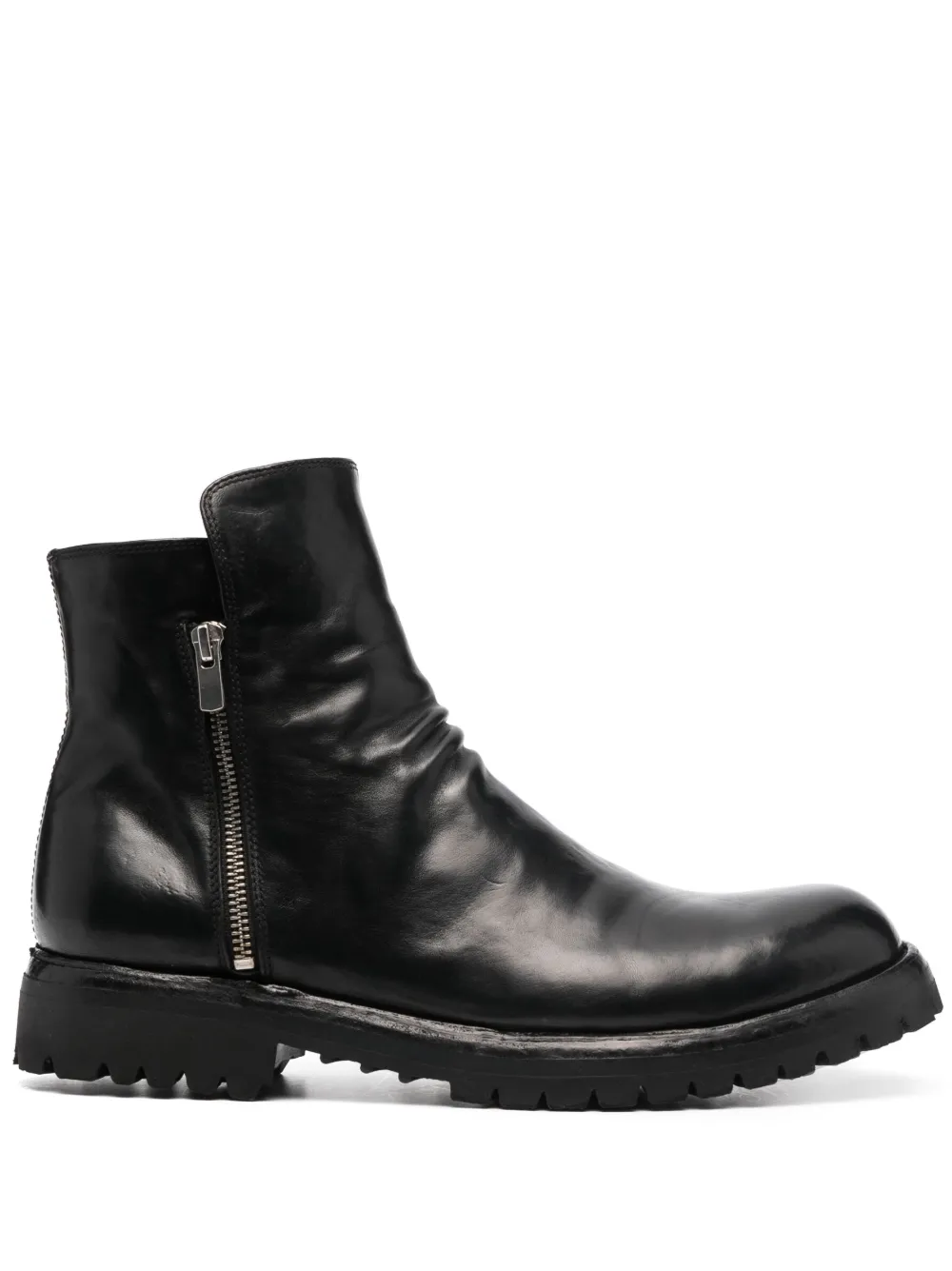 Officine Creative Iconic leather zipped boots Black