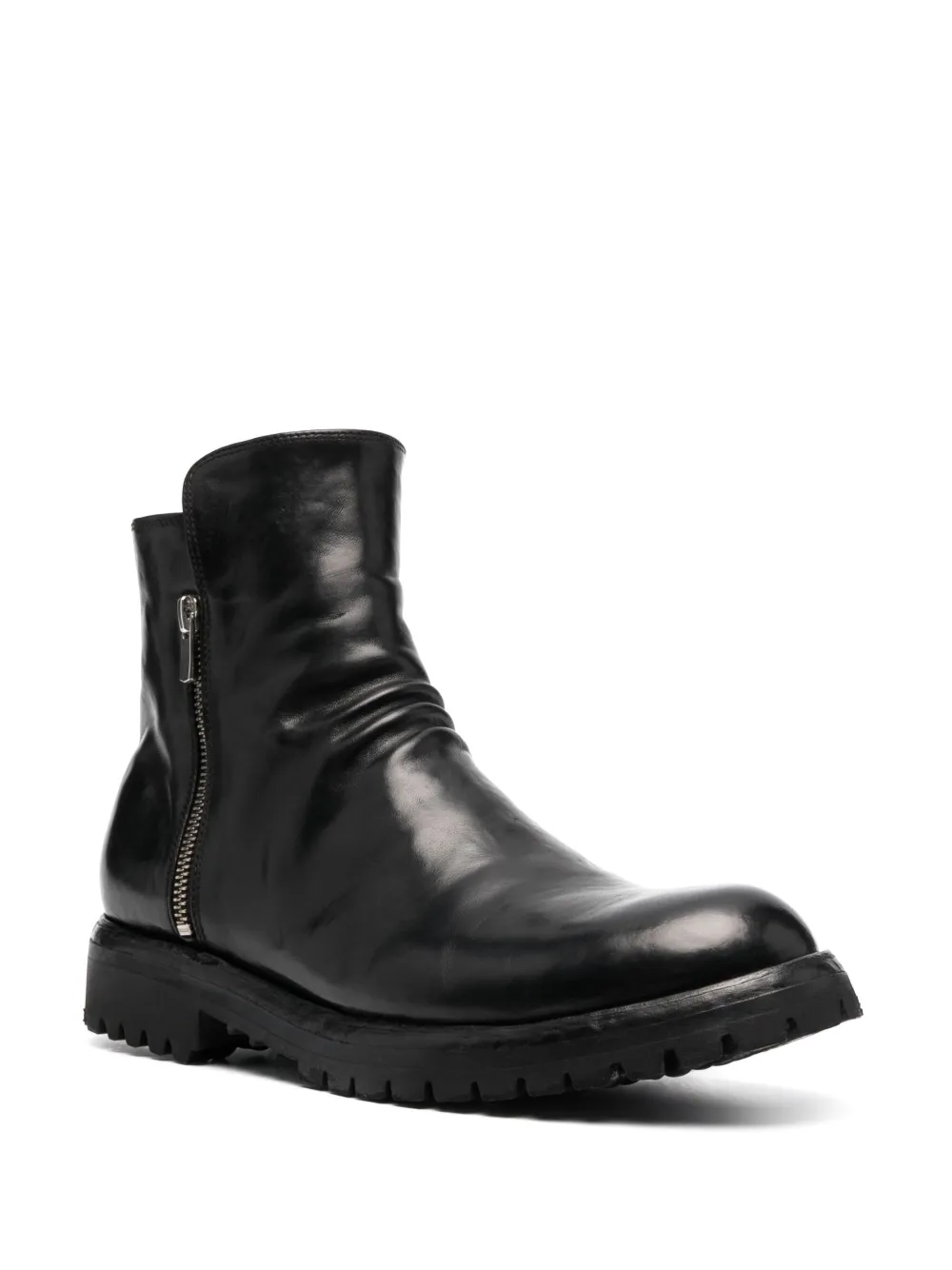 Officine Creative Iconic leather zipped boots Black