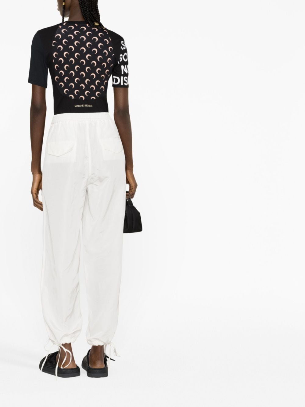 Shop Msgm Elasticated-waist Trousers In White
