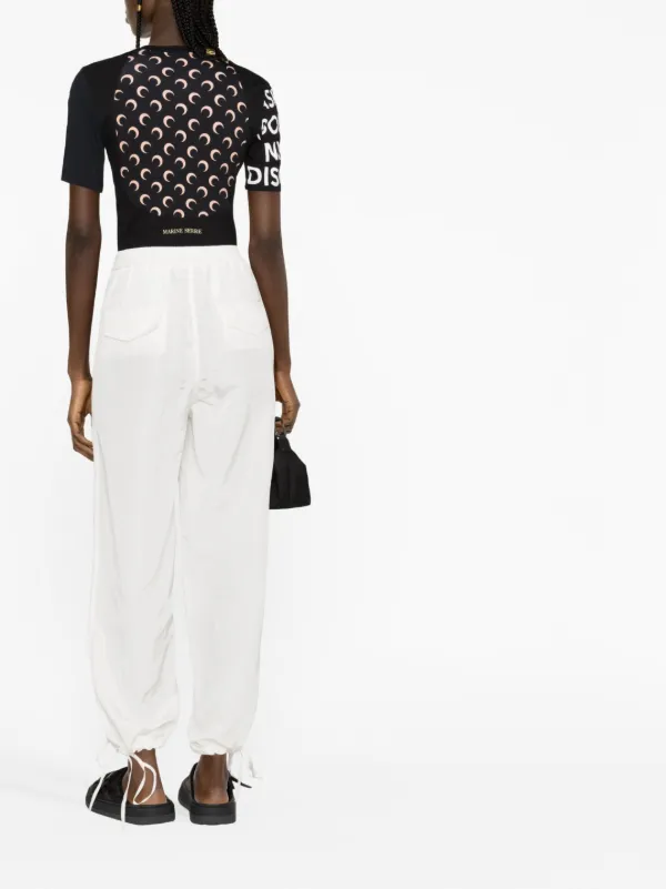 パンツ MSGM Woman Pants White 3741MDP23247669 02 MSGM elasticated-waist Trousers | White | FARFETCH JO