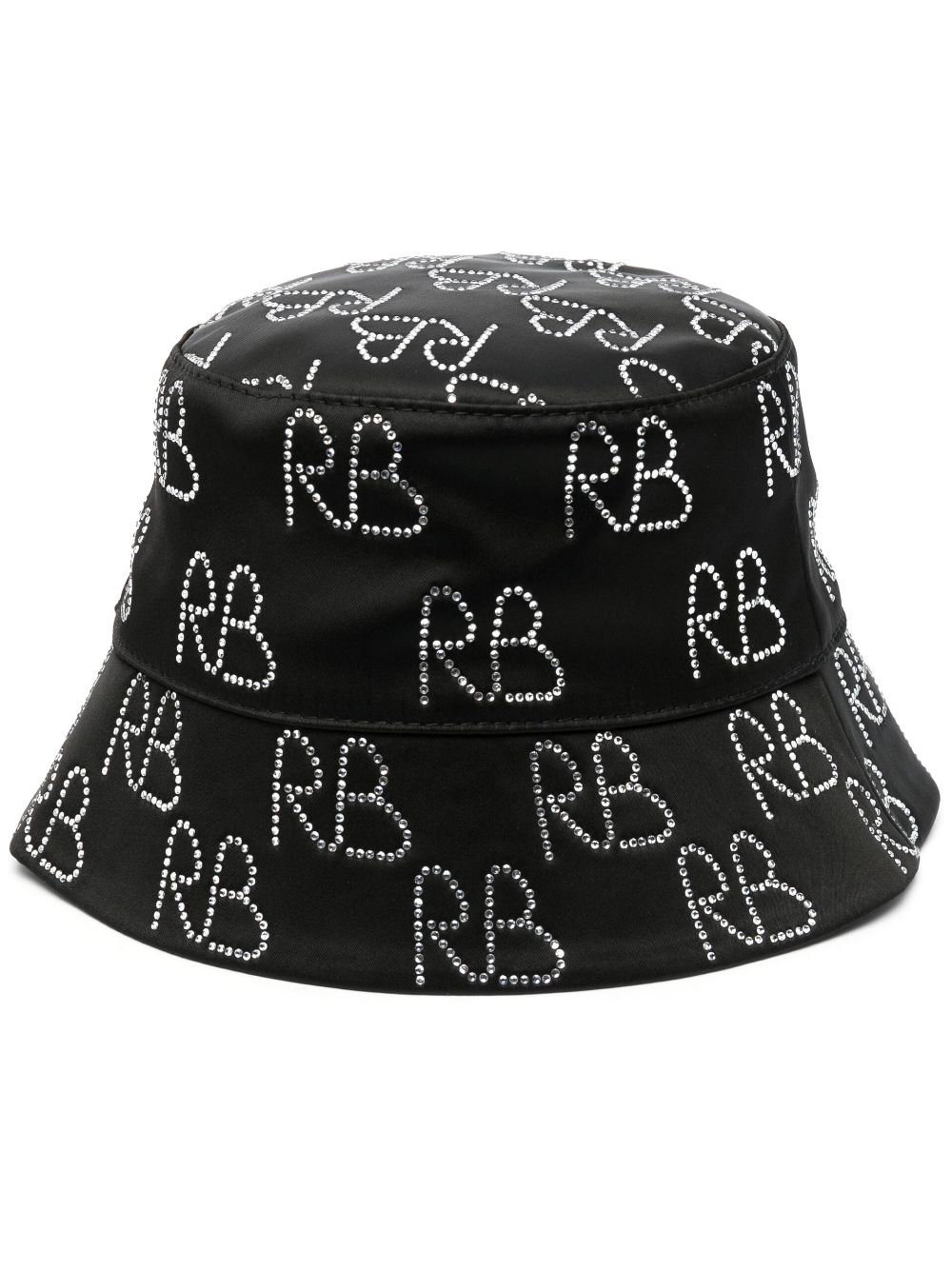 Ruslan Baginskiy Black Crystal Monogram Cotton Bucket Hat