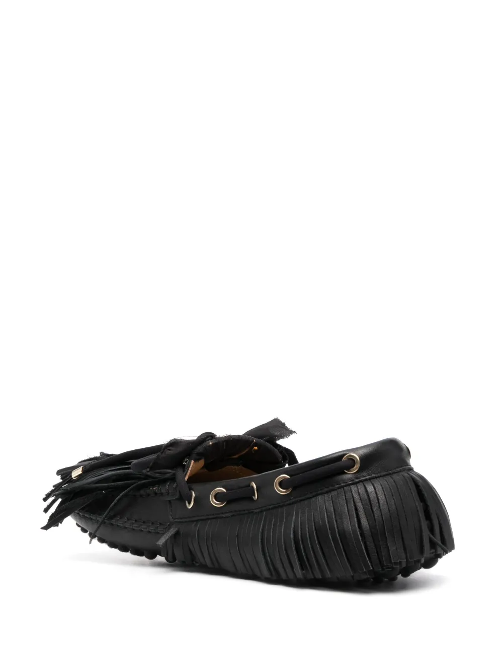 Shop 13 09 Sr Puli Fringe-detail Leather Loafers In Schwarz