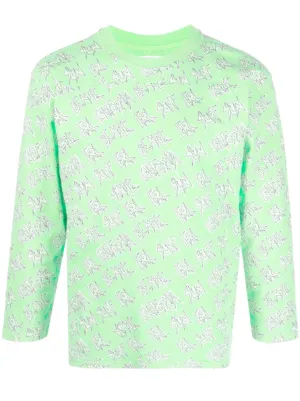 ERL スローガンリバーシブルロンT ERL スローガン Tシャツ | ブルー | FARFETCH JP