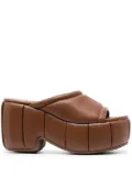 Themoirè Cassiope padded platform mules - Brown